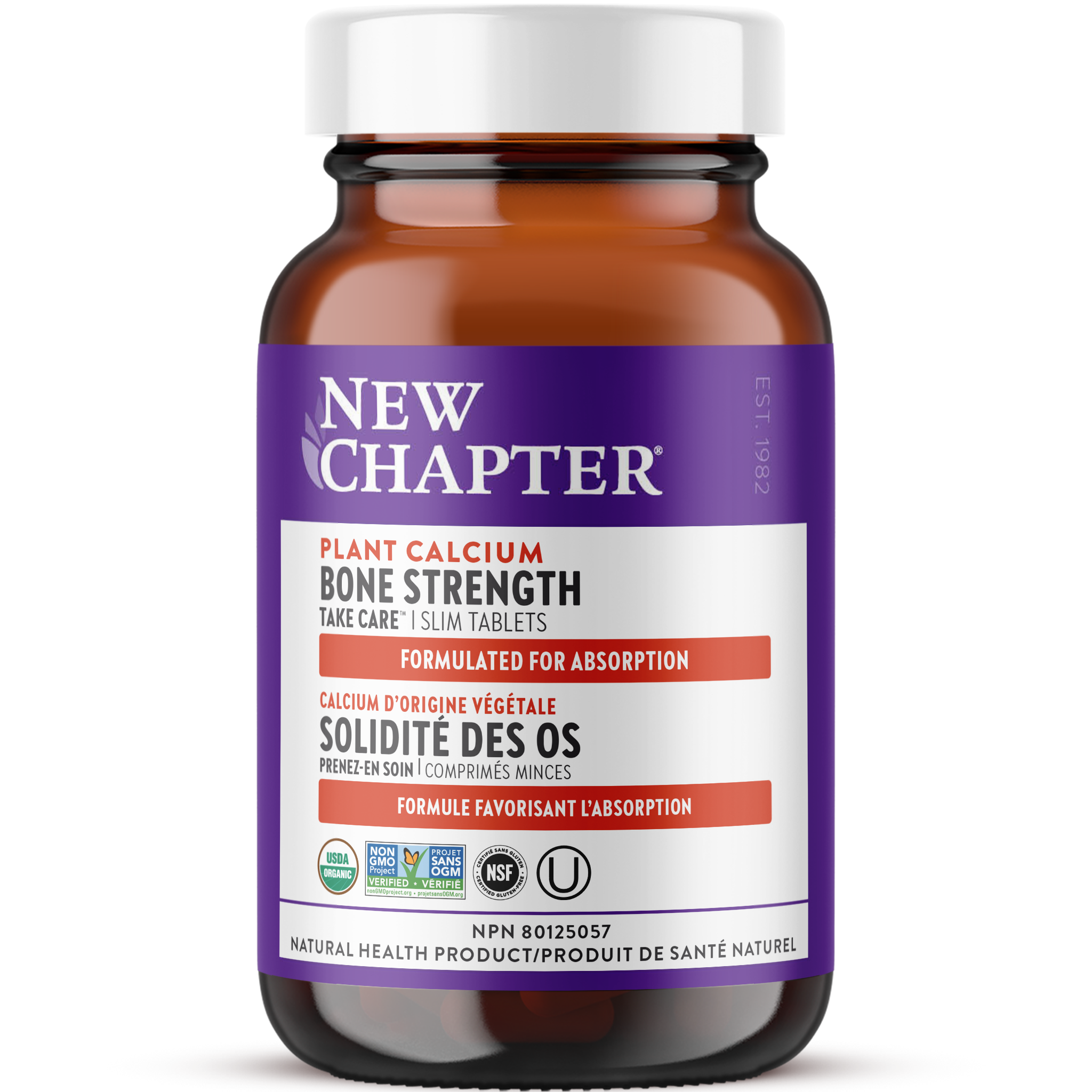 New Chapter Bone Strength Slim Tablets, USDA Organic, Non GMO Project Verified, NSF Certified Gluten Free, Kosher Certified