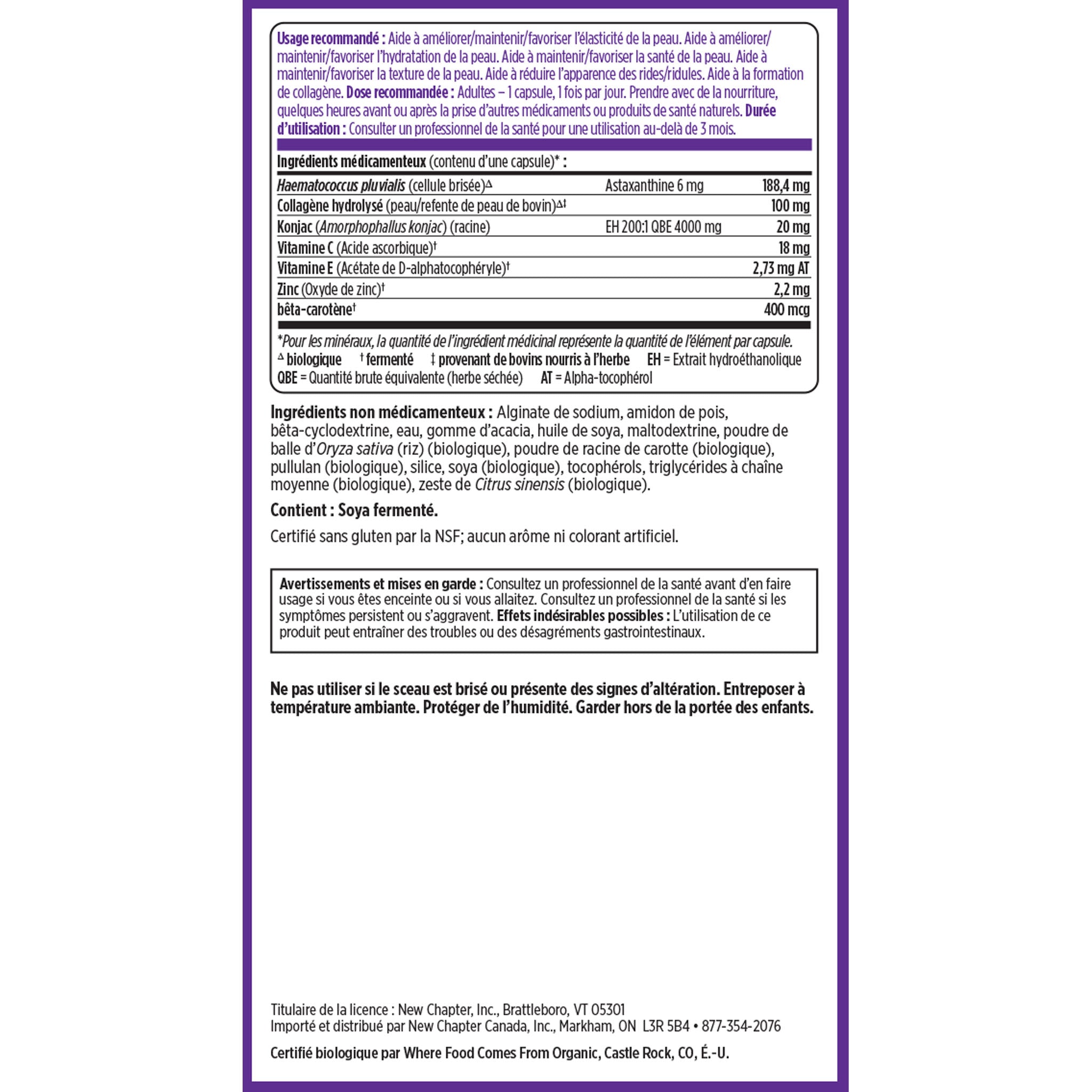 French Supplement Facts