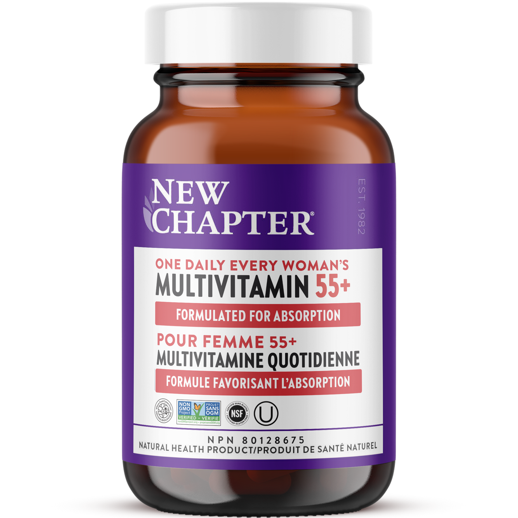 New Chapter Every Woman's One Daily 55+, Where Food Comes From Organic Certified, NSF Certified Gluten Free, Kosher Certified