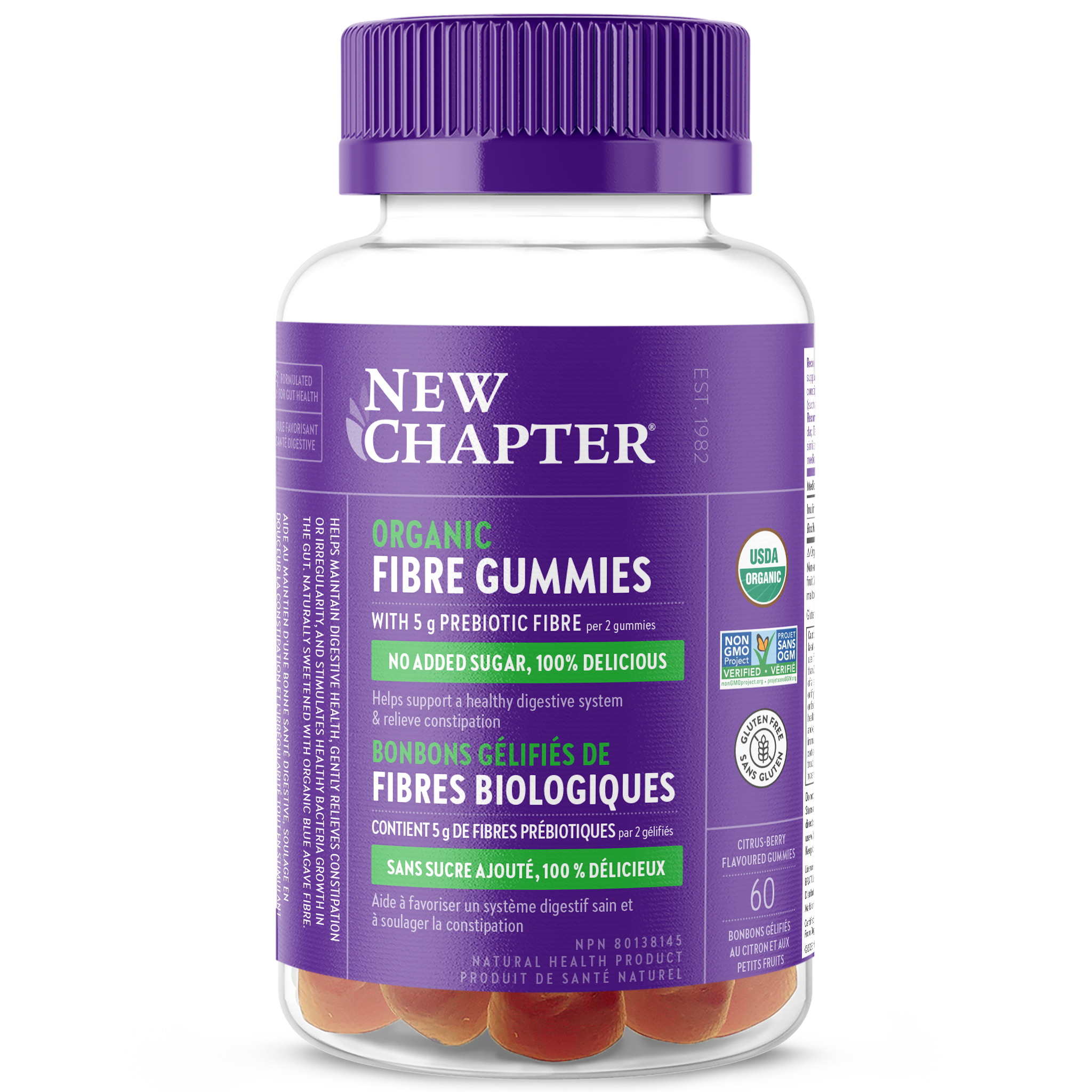 Organic Fibre Gummies with 5g Prebiotic Fibre, No Added Sugar 100% Delicious 
A03