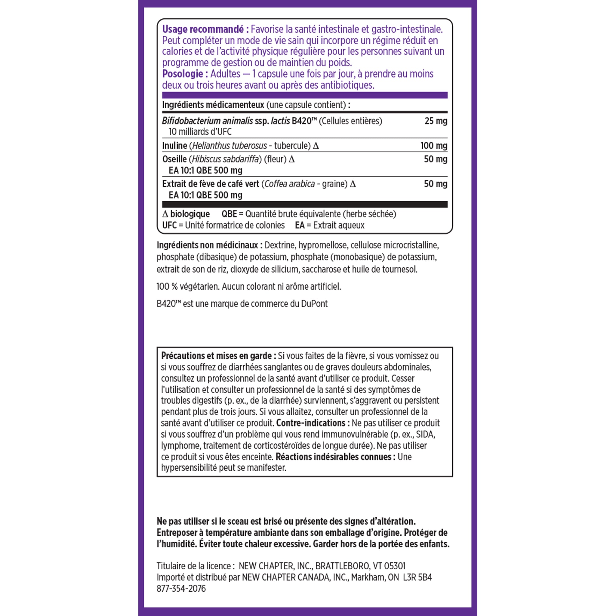 French Supplement Facts