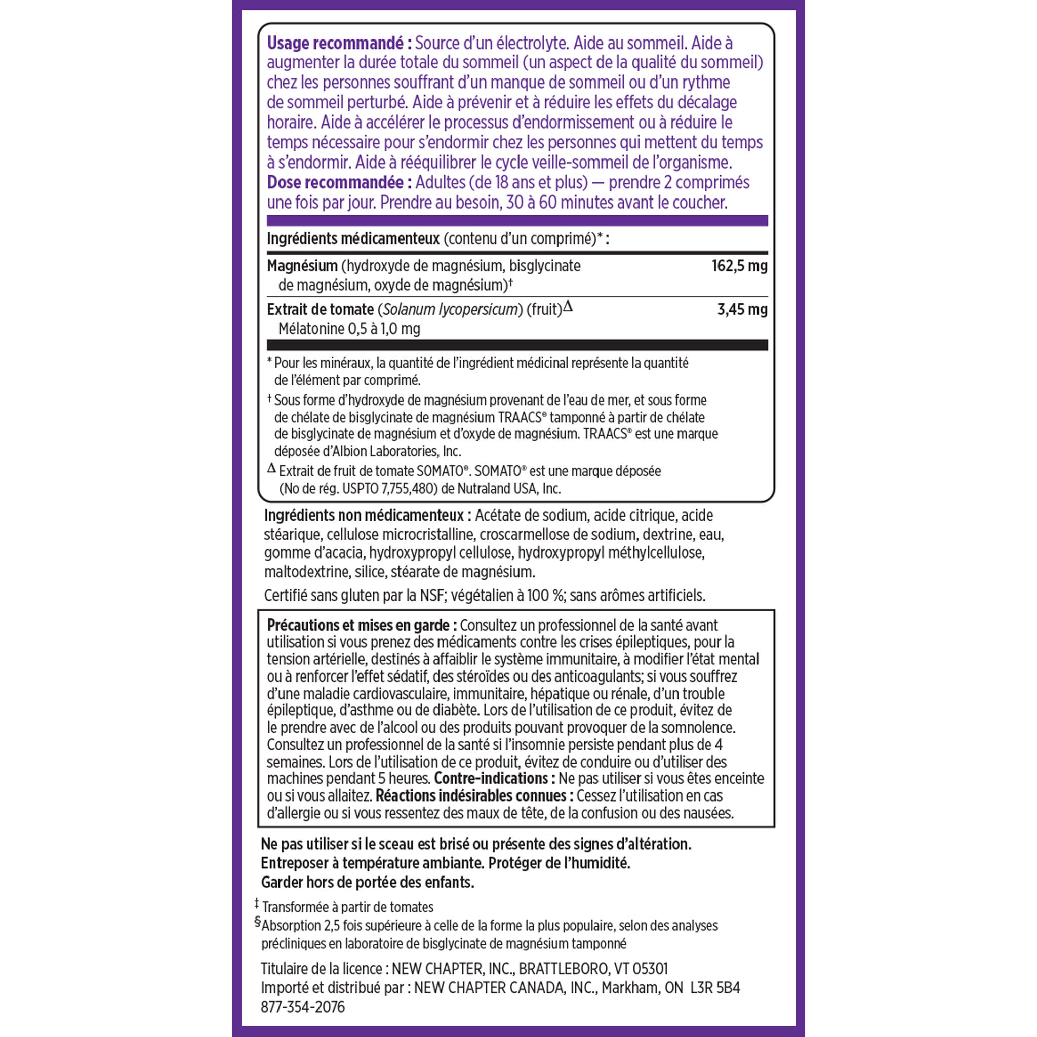 New Chapter Magnesium + Plant-Based Melatonin Magnesium Glycinate 2.5x Better Absorption Natural Sleep Support
