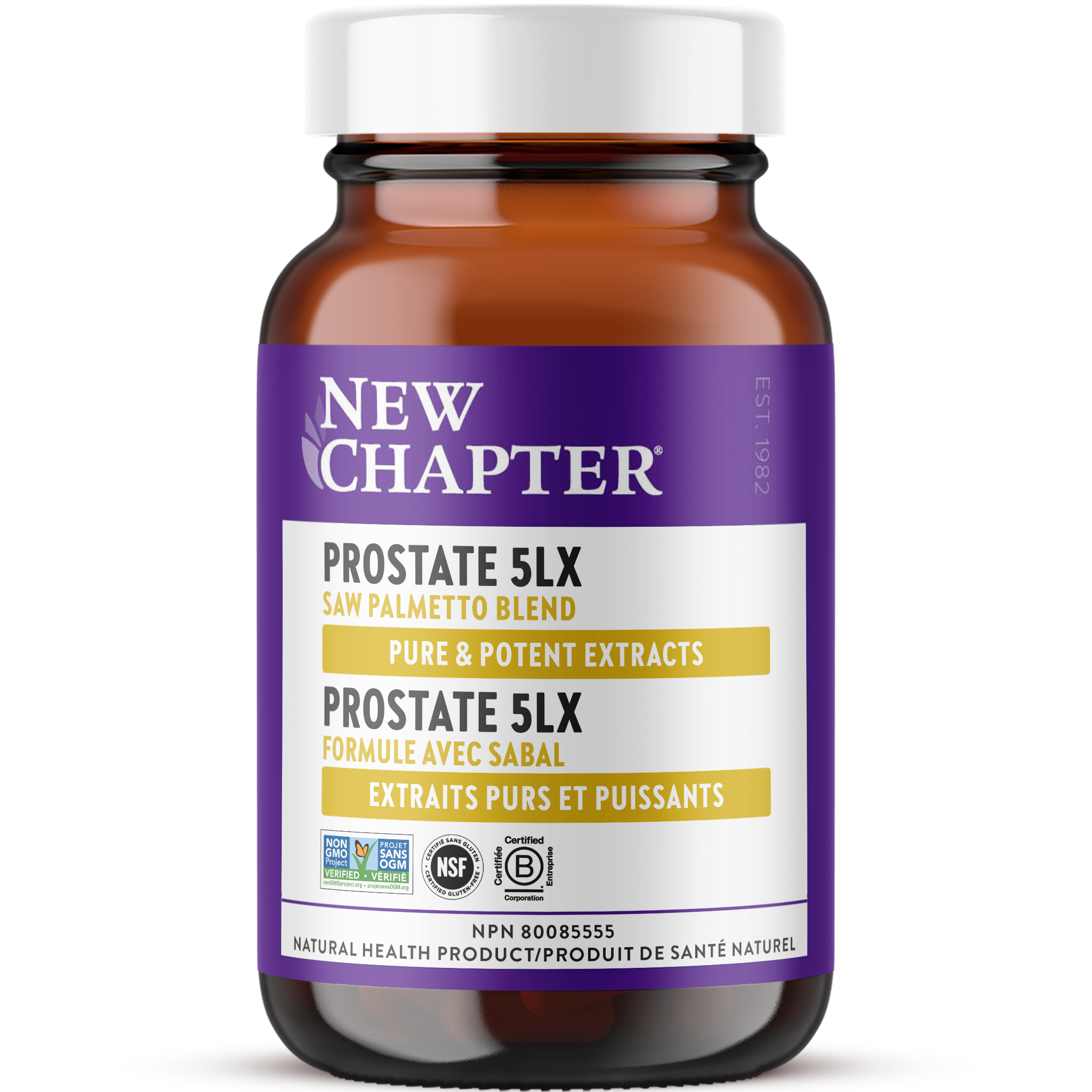 Prostate 5LX Saw Palmetto Blend, Non-GMO Project Verified, NSF Certified Gluten Free, B-Corp Certified