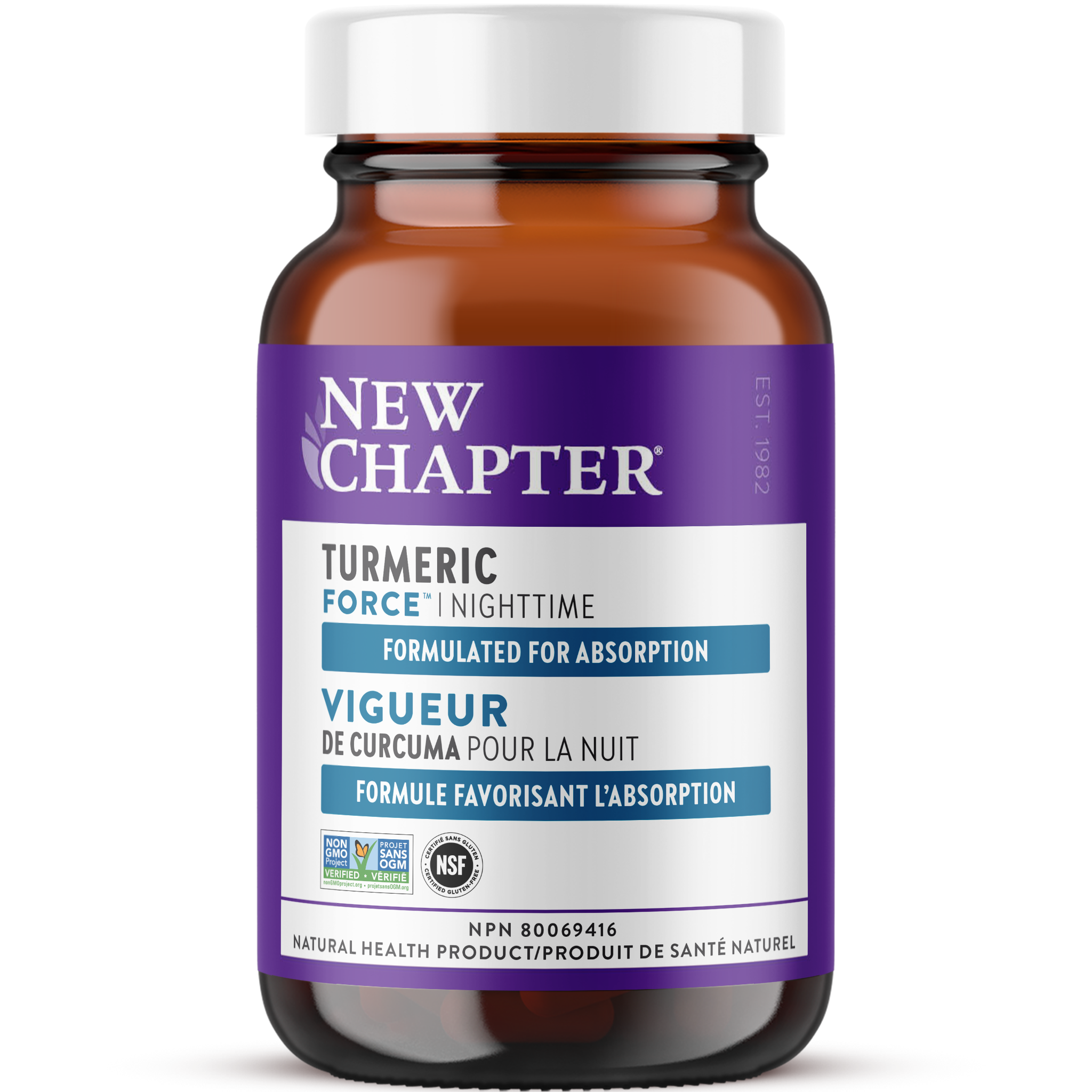 New Chapter Turmeric Force Nighttime, Non-GMO Project Verified, NSF Certified Gluten Free